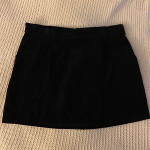 Xhiliration black cotton corduroy mini skirt